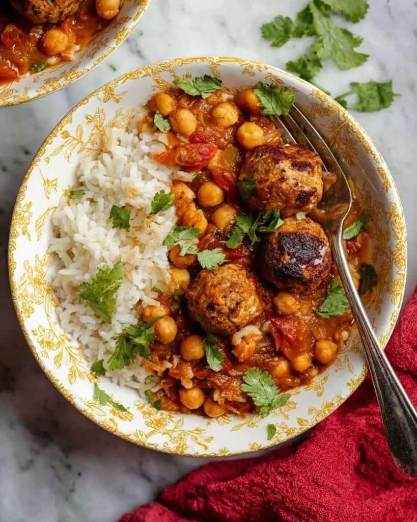 Harissa Meatballs with Chickpeas Recipe