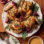 Herb-Infused Stuffed Cornish Hens with Wild Rice and Tart Cherry Filling Recipe