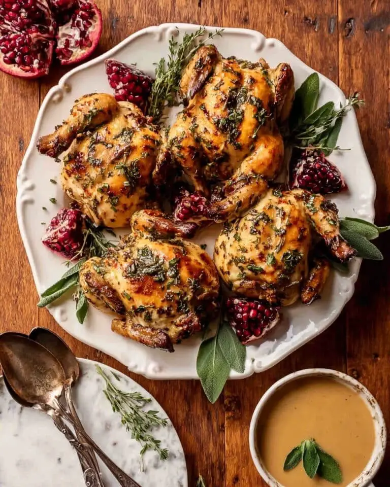 Herb-Infused Stuffed Cornish Hens with Wild Rice and Tart Cherry Filling Recipe