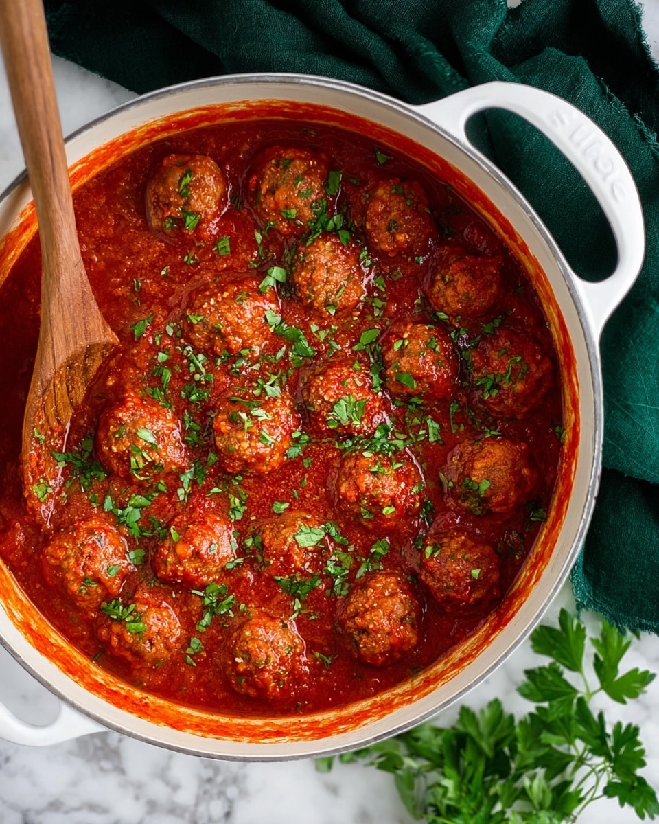 The image shows six steps of making meatballs with sauce. The first frame has a clear glass bowl with raw ground meat on the left, and around it on the right are chopped white onion, green bell pepper, chopped herbs, white rice, minced garlic, black pepper, and a raw egg yolk, all sitting on a white marbled surface. The second frame shows a woman's hand mixing all these ingredients together in the same bowl. The next frame has many small, evenly shaped raw meatballs with bits of green and white ingredients in them placed on a baking tray. The fourth frame shows the meatballs frying in a white pot, with a golden-brown crust on top. The fifth frame shows a red tomato sauce simmering in the same white pot on the stove, with visible pieces of diced tomatoes. The last frame shows the cooked meatballs sitting in the thick red sauce, with a wooden spoon in the pot. photo taken with an iphone --ar 4:5 --v 7