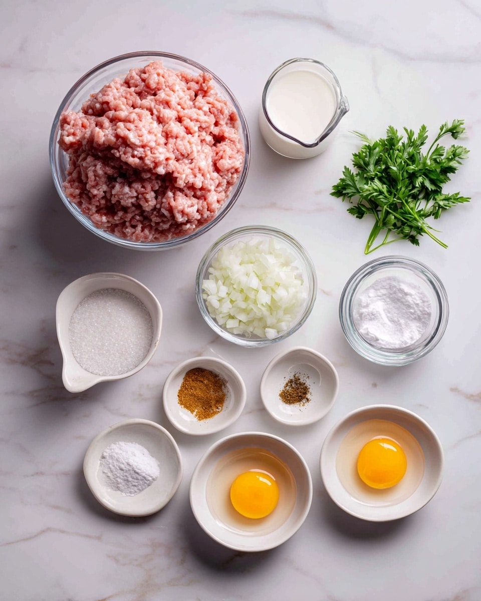 The image shows thirteen small round meat patties cooking in a black frying pan. The patties have a golden-brown crust with some green herbs visible inside them. The pan is filled with a thin layer of oil that glistens under the light. The background surface is a white marbled texture. Photo taken with an iphone --ar 4:5 --v 7