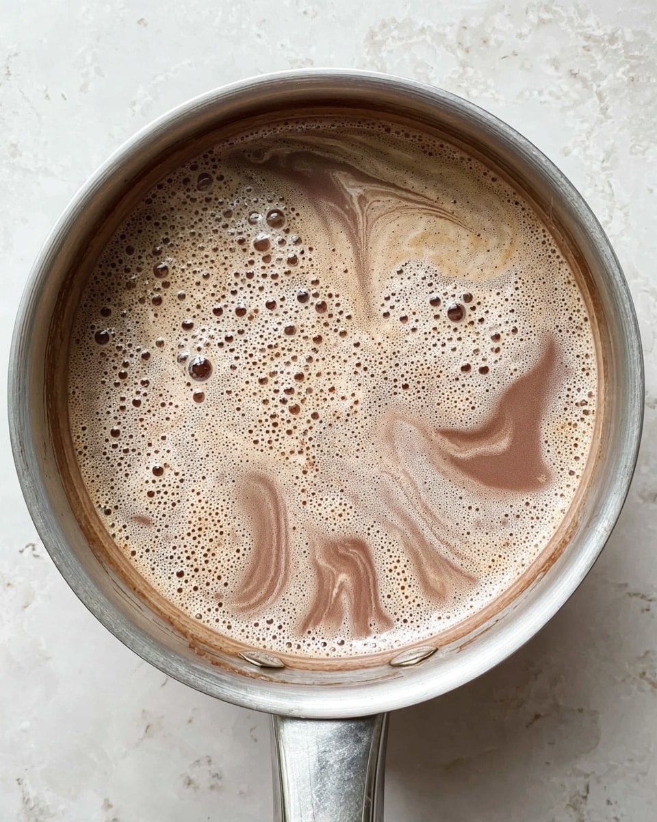 A clear glass cup filled with a dark brown hot chocolate drink showing a smooth texture, topped with a layer of small white marshmallows piling up above the rim. On top of the marshmallows, fine dark chocolate shavings are sprinkled, adding texture and contrast. The cup handle is clear and to the right, and there is another similar cup blurred in the background. The surface underneath the cup is white marbled. Photo taken with an iphone --ar 4:5 --v 7