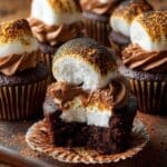 Hot Cocoa Cupcakes with Marshmallow Filling and Chocolate Frosting Recipe