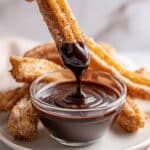 Baked Churros with Cinnamon Sugar and Dipping Sauces Recipe