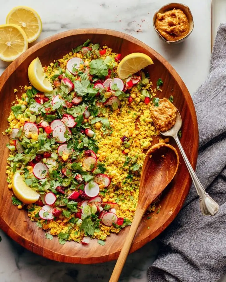 Curried Quinoa Salad with Tahini, Pomegranate, and Fresh Veggies Recipe
