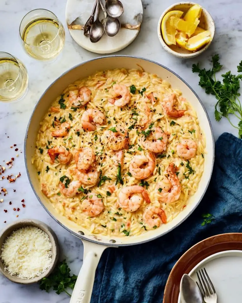Creamy Shrimp Scampi with Orzo Recipe