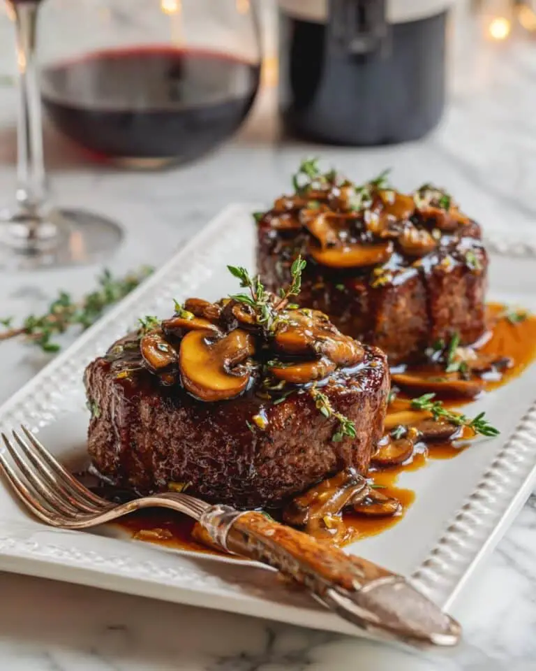 Filet Mignon with Red Wine Mushroom Sauce Recipe