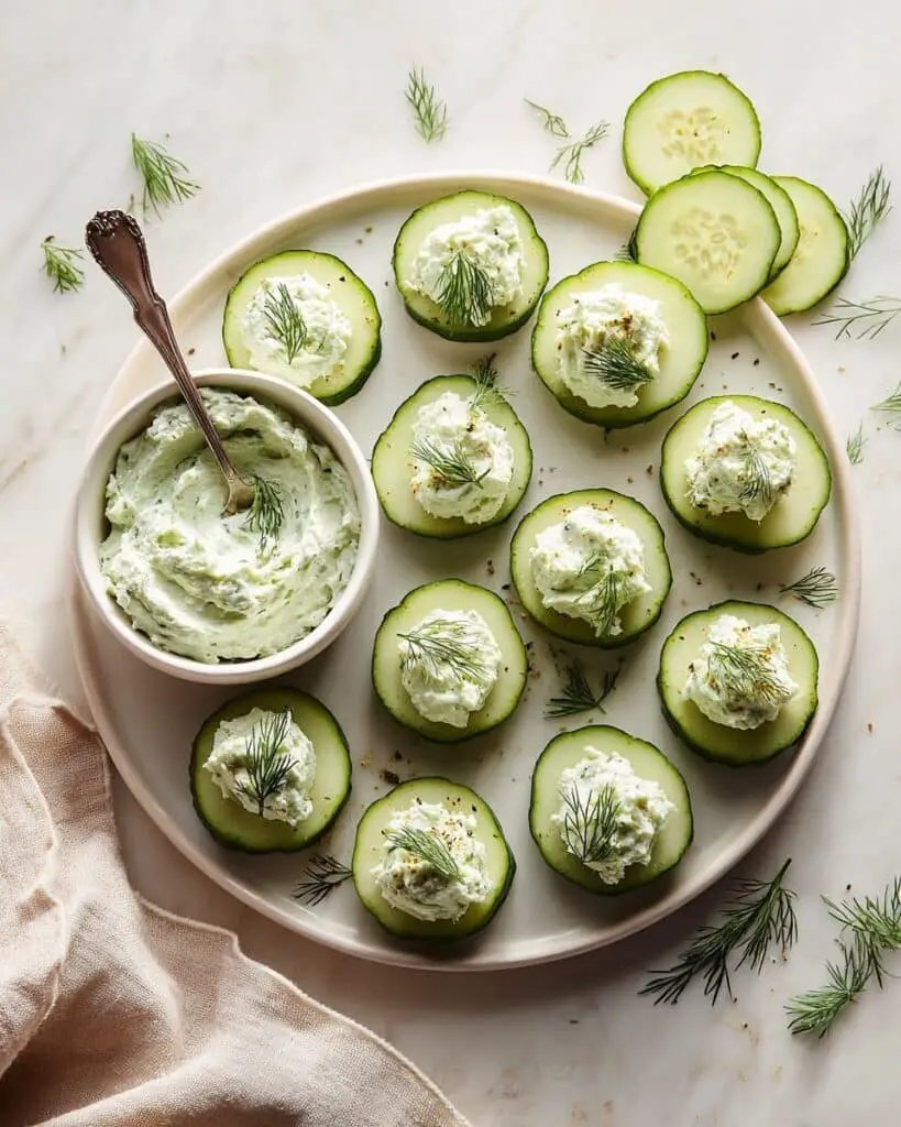 Cucumber Bites with Whipped Feta, Lemon, and Dill Recipe