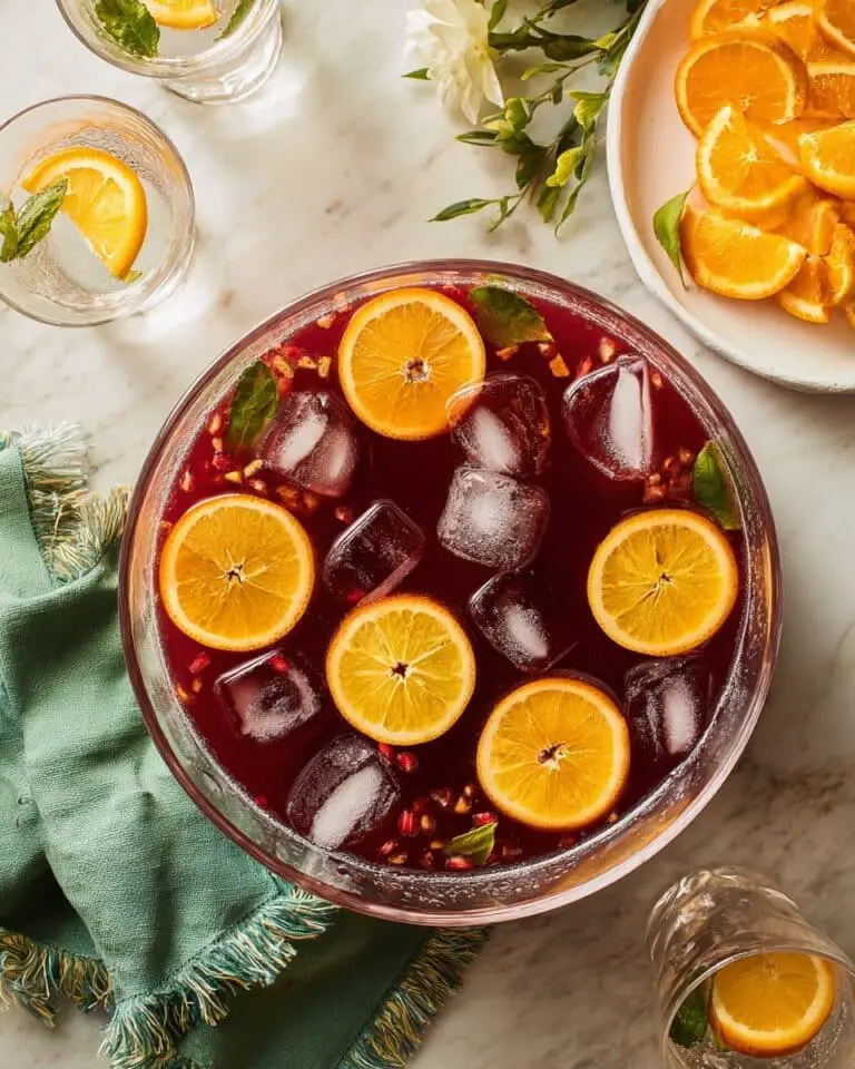 Christmas Punch with Pomegranate, Cranberry, and Orange Recipe