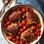Creamy Pesto Chicken with Roasted Tomatoes Recipe
