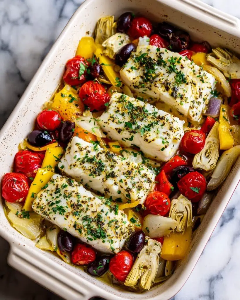Mediterranean Style Baked Cod Recipe