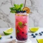 Blueberry Mint Lime Mocktail Recipe