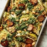 Cabbage and Sausage Dinner with White Beans and Herb Dressing Recipe