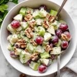 Creamy Waldorf Salad with Green Apples, Grapes, and Toasted Nuts Recipe