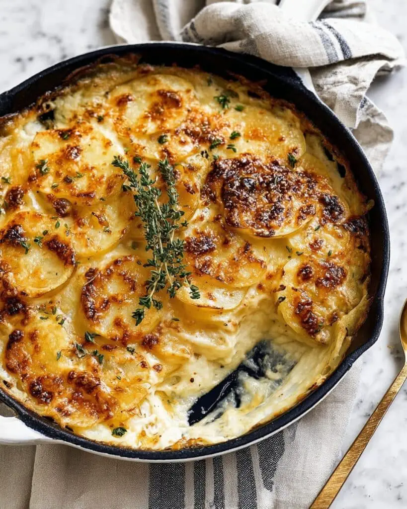 Creamy Four-Cheese Scalloped Potatoes Recipe