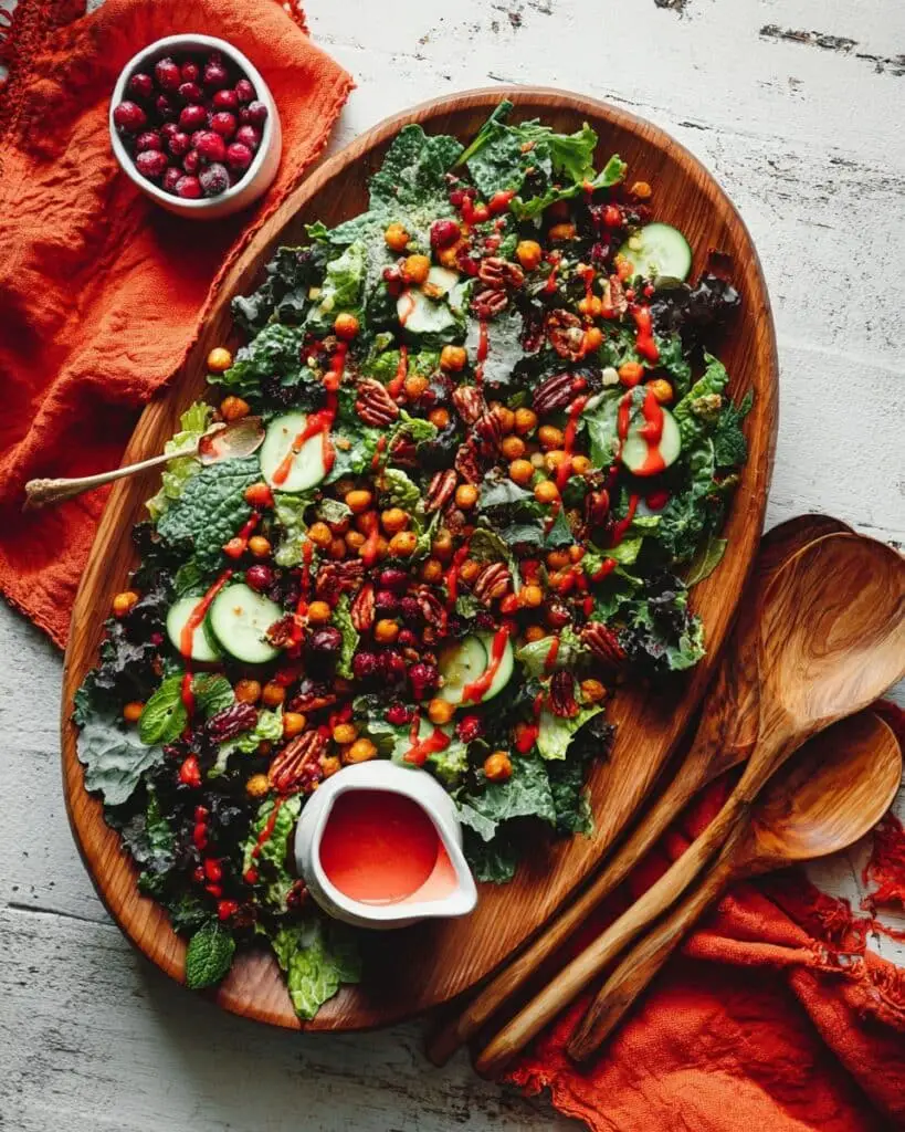 Minty Green Salad with Cranberry Vinaigrette Recipe