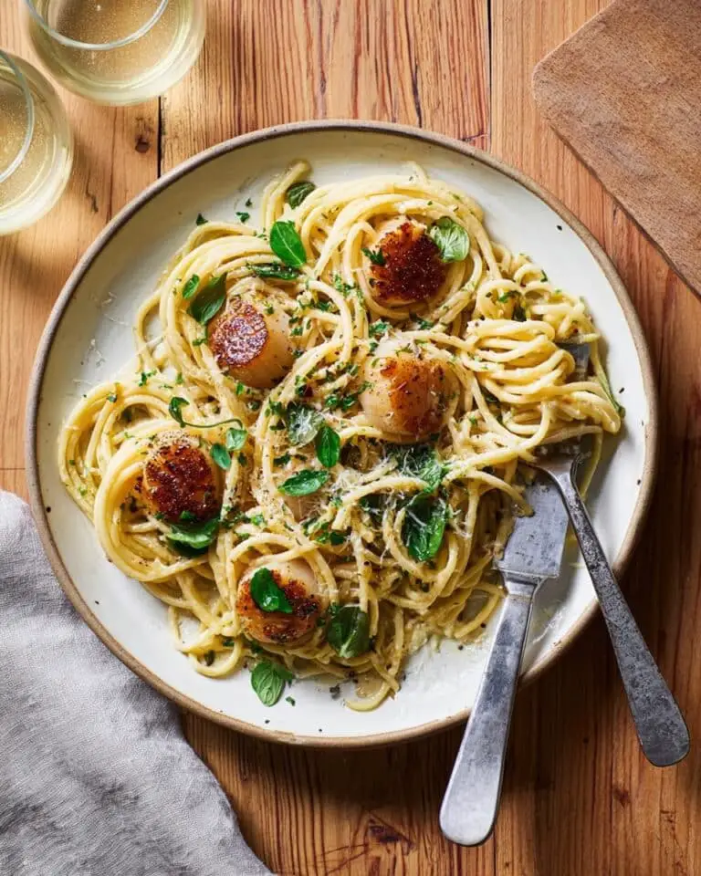 Lemon Garlic Scallop Pasta Recipe