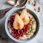 Super Seed Steel-Cut Oats with Maple-Roasted Pears and Pomegranate Recipe