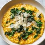 Farro Risotto with Roasted Butternut Squash, Kale, and Parmesan Recipe