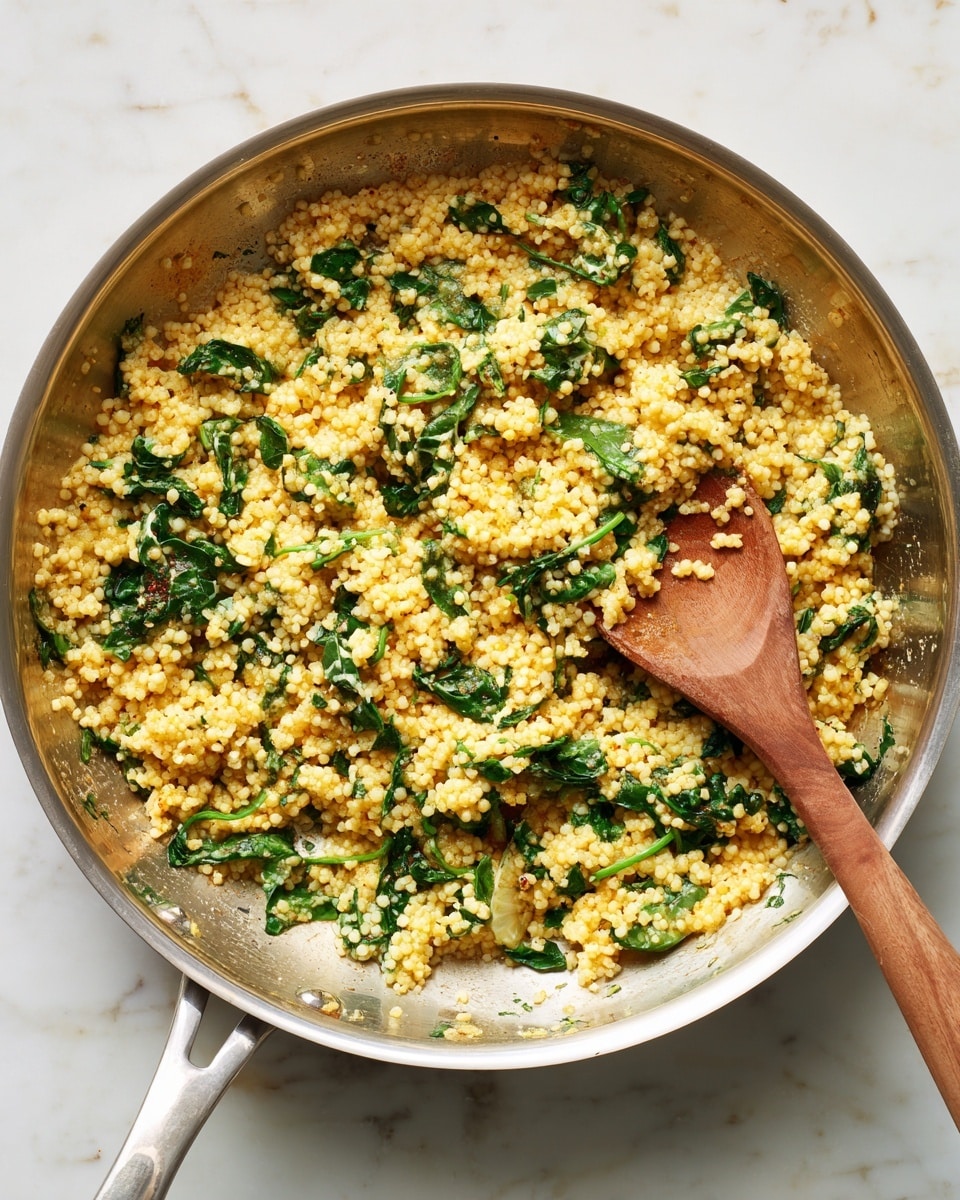A white bowl filled with a thick, creamy risotto featuring three main layers: the bottom layer is a warm yellow-orange base with a slightly glossy texture, the middle layer consists of soft, cooked grains mixed with dark green kale leaves that have a slightly wilted texture, and the top layer has thin, pale yellow shavings of cheese scattered across with a light dusting of coarse black pepper evenly spread on top. The bowl sits on a white marbled surface. photo taken with an iphone --ar 4:5 --v 7