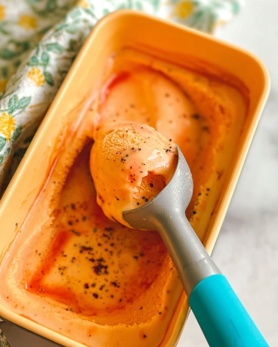 A round bowl filled with three layers of frozen food, placed on a white marbled surface. At the bottom layer, there are square bright orange-yellow mango pieces with a smooth texture. On top of the mango pieces, there are bright red frozen raspberries with a bumpy surface, packed closely together on the left side of the bowl. Next to the raspberries, on the right side, there are orange cubes with small dark spots, likely frozen passion fruit pulp. On the edge of the bowl, there are white, smooth, round meringue cookies scattered on top. Another bowl with similar orange mango cubes is partially visible at the bottom of the image. Photo taken with an iphone --ar 4:5 --v 7