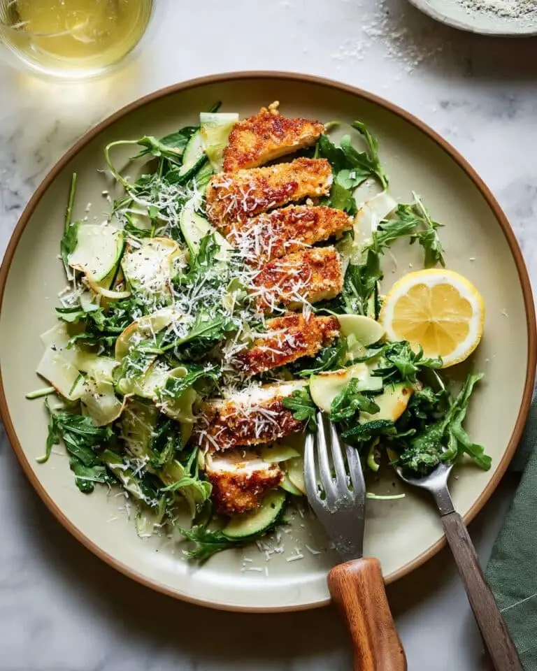 Chicken Milanese with Shaved Apple and Arugula Salad Recipe