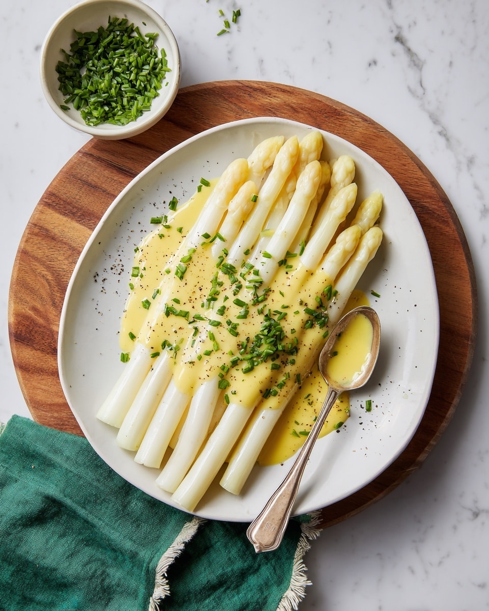 White Asparagus with Hollandaise Sauce and Fresh Herbs | Elegant & Easy