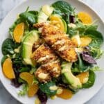 Sesame Crusted Baked Chicken Tenders with Mandarin Orange-Ginger Dressing Recipe