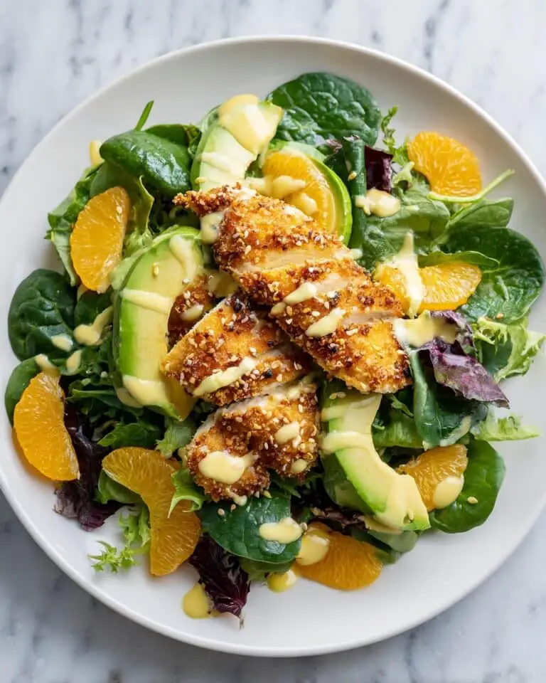 Sesame Crusted Baked Chicken Tenders with Mandarin Orange-Ginger Dressing Recipe