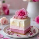 Rose Poke Cake with Rosewater Cream and Edible Roses Recipe
