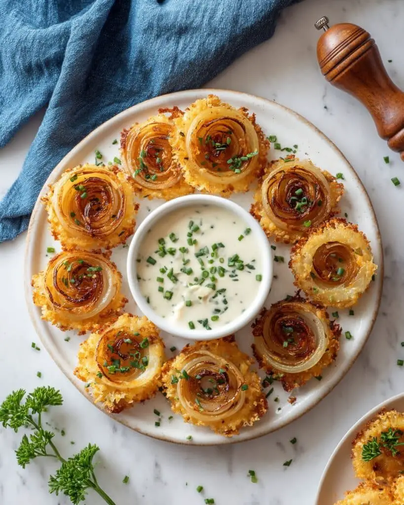 Crispy Baked Onion Rings with Parmesan and Spices Recipe