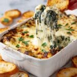Creamy Spinach Dip with Melted Mozzarella and Parmesan Recipe