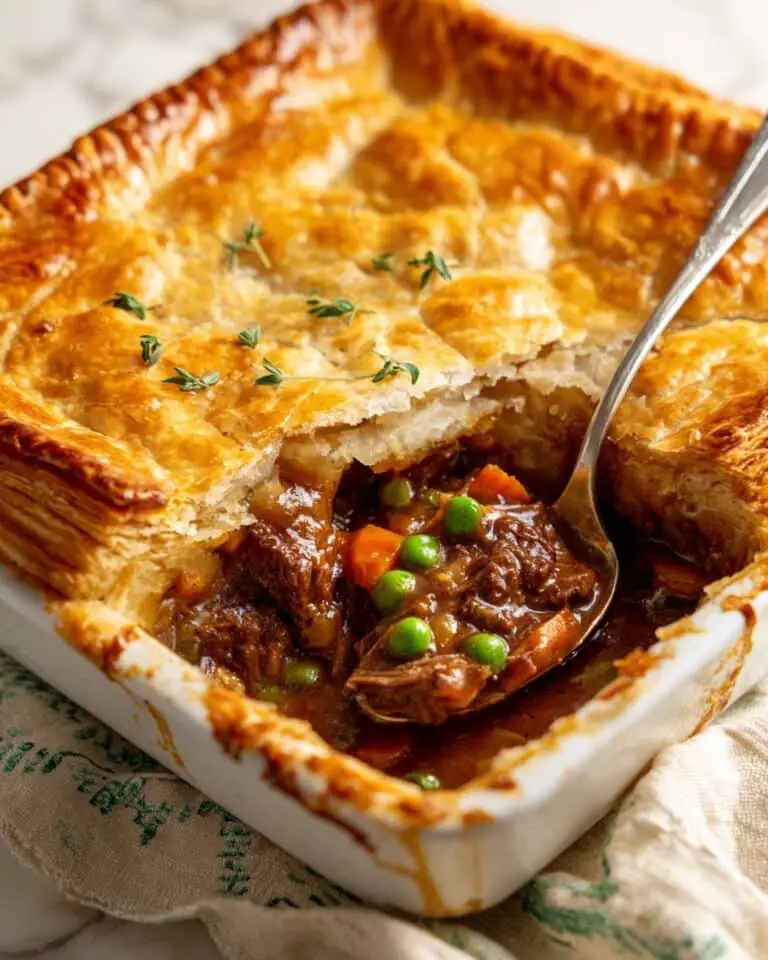 Classic Beef Pot Pie with Puff Pastry Recipe