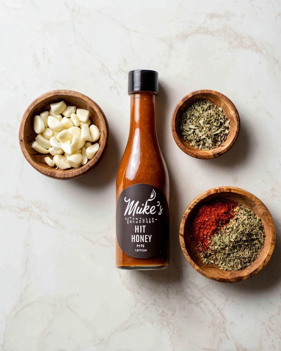 A shiny silver bowl is filled with several layered pieces of raw chicken coated thickly in a dark red and brown spice mix, speckled with green herbs and bits of crushed red pepper, giving the chicken a rough, textured look. The bowl is held by two woman's hands with bright orange nail polish, set against a white marbled surface. The chicken pieces overlap each other inside the bowl, showing the rich color contrast between the pale meat and the dark spices. photo taken with an iphone --ar 4:5 --v 7