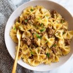 Creamy Beef and Bowtie Pasta Recipe