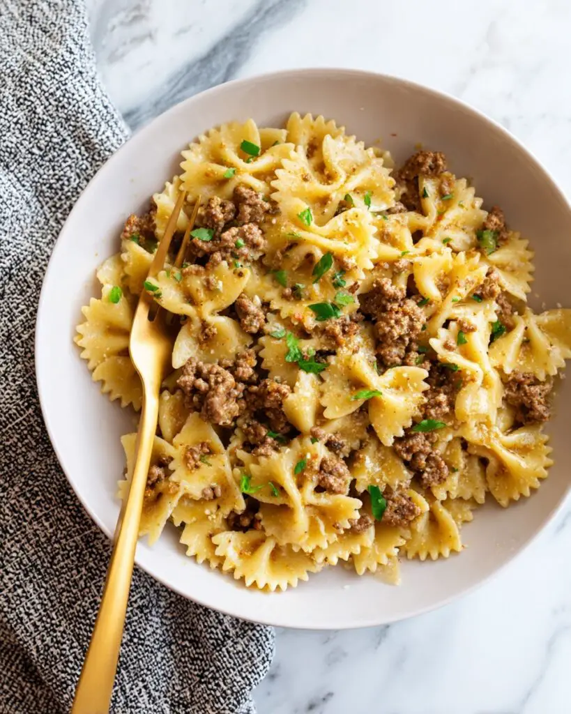 Creamy Beef and Bowtie Pasta Recipe