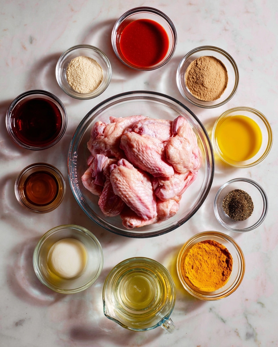 A white plate holds a pile of crispy, golden-brown fried chicken wings stacked in the center, showing a crunchy texture with small bumps on the surface. On the bottom right corner of the plate, there is a small dollop of white dipping sauce with a smooth, creamy texture. Behind the plate, a tall glass filled with amber-colored beer topped with a thick, frothy white foam is visible, all set on a white marbled texture surface. Photo taken with an iphone --ar 4:5 --v 7