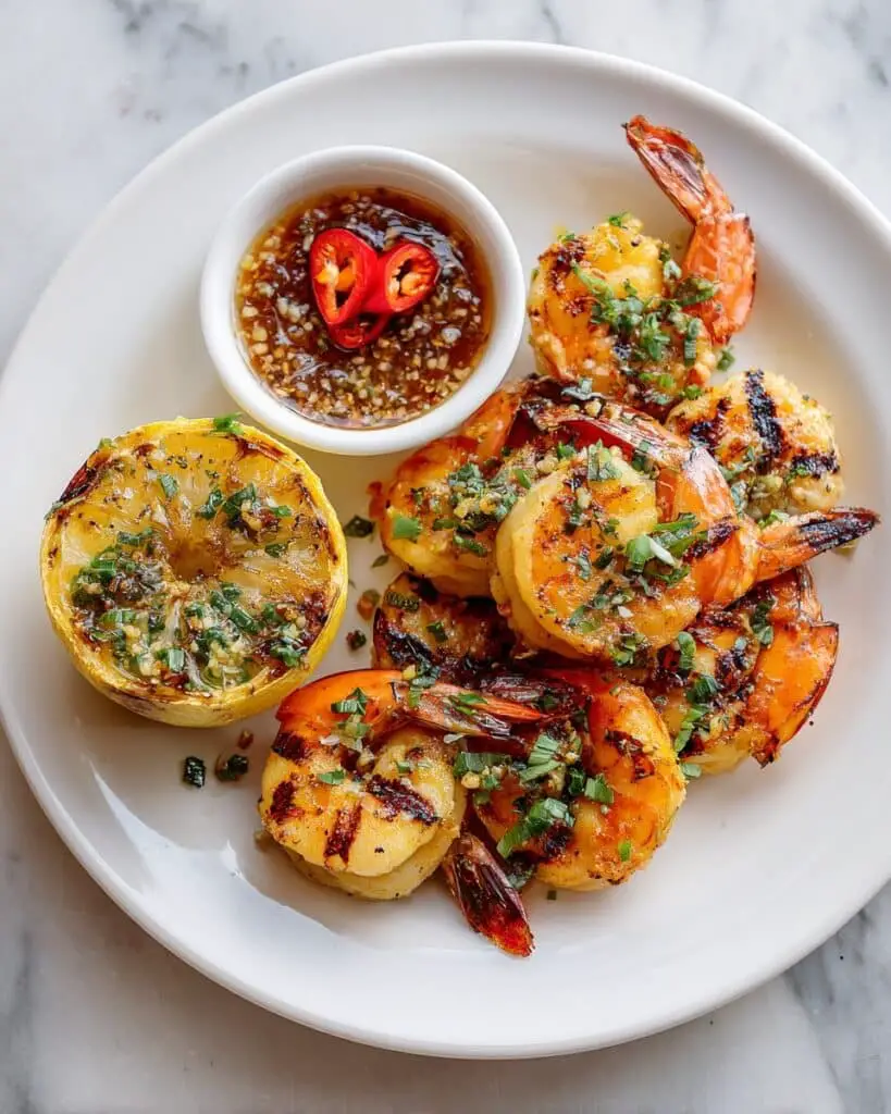 Grilled Garlic Butter Prawns with Cajun Spices and Cream Recipe
