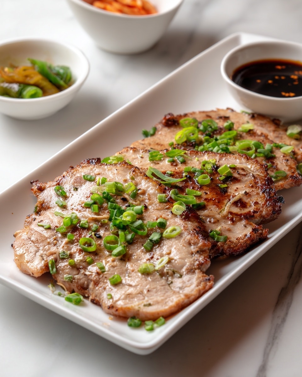 A white bowl filled with several layers of food sits on a white marbled surface. The bottom layer is soft white rice noodles, topped with a layer of thin, brown grilled meat slices arranged side by side on the right side. To the left of the meat, there are long white bean sprouts. Next to the sprouts, there is a mix of thinly sliced white and orange pickled vegetables, likely daikon and carrots, with a slightly wet texture. Fresh green herbs, including dark green basil leaves and cilantro, cover the top left of the bowl. Small sliced red chili peppers and green onions are sprinkled over the grilled meat, adding color contrast. Photo taken with an iphone --ar 4:5 --v 7