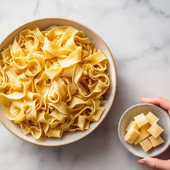 A close-up image showing a woman's hand pouring clear chicken broth from a white and blue carton labeled