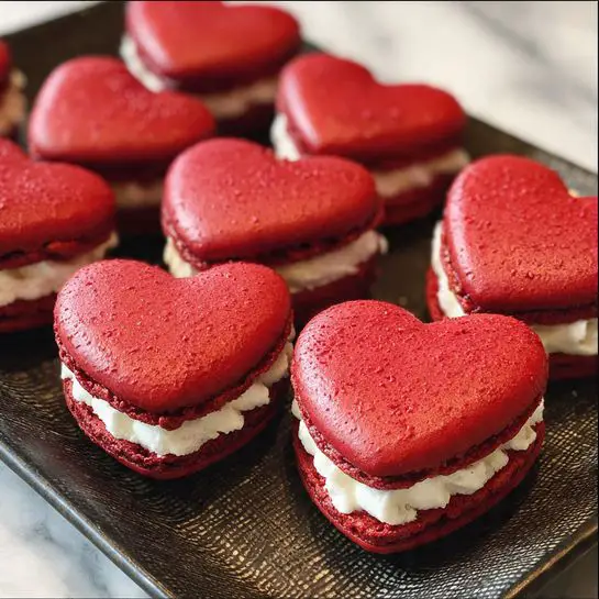 Red Velvet Macarons with Mascarpone Frosting Recipe