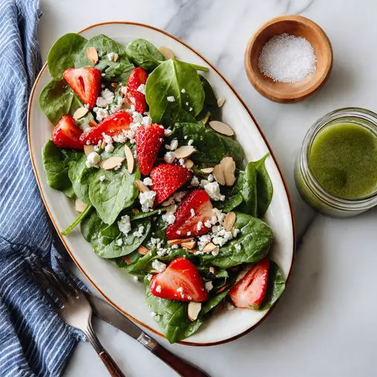 Spinach Strawberry Salad with Basil Vinaigrette Recipe