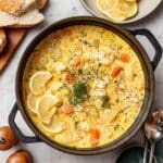 Creamy Finnish Salmon Soup with Crème Fraîche and Dill Recipe
