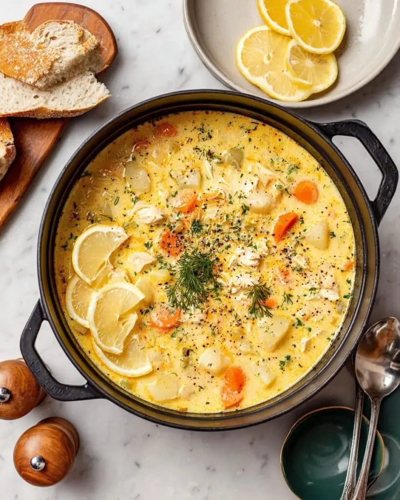 Creamy Finnish Salmon Soup with Crème Fraîche and Dill Recipe