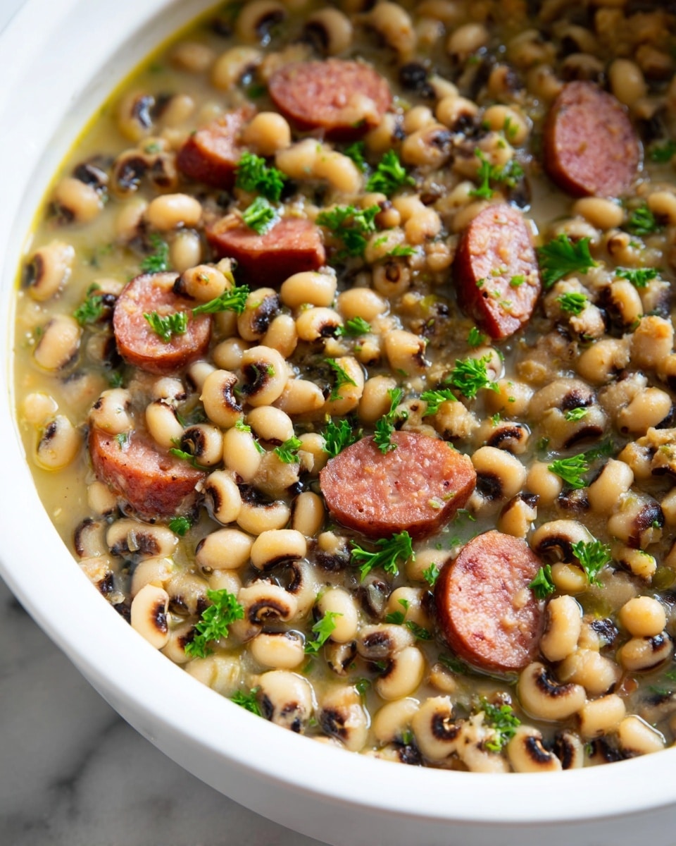 The image shows nine clear glass bowls and one glass measuring cup arranged on a white marbled surface. The largest bowl holds small white and black-eyed beans, another large bowl contains a tomato mixture with visible chunks, a third large bowl has chopped dark meat pieces with some white bits, and a fourth large bowl is filled with diced white onions. In the middle, a medium bowl has evenly cubed pinkish meat. There is a glass measuring cup filled with a light brown broth or liquid with some floating spices on the right side. Four small glass bowls in the front contain minced garlic, dried green herbs, coarse salt, and ground black pepper, each separated clearly. All the bowls and cups are transparent, showing the colors and textures of the ingredients clearly, photo taken with an iphone --ar 4:5 --v 7