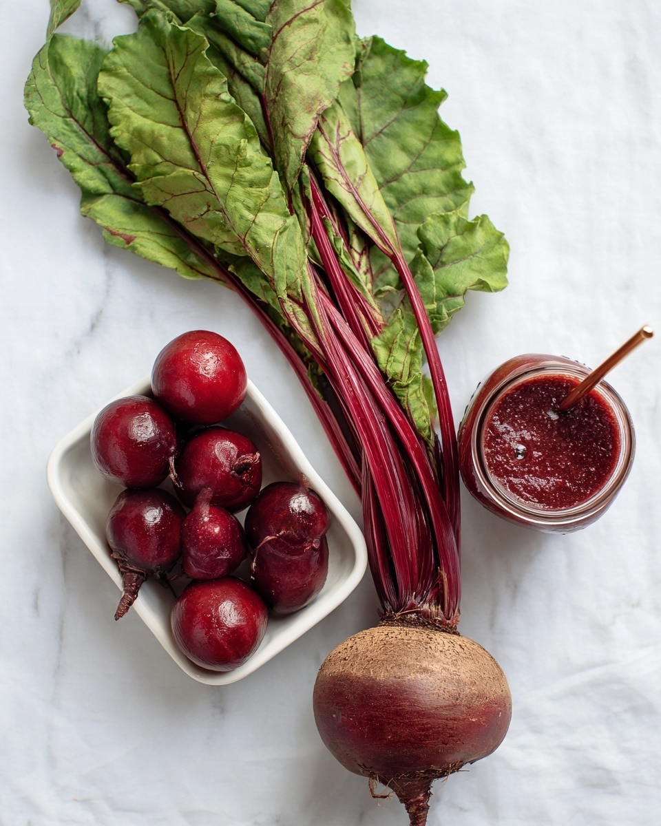 The image shows two clear glasses filled with a smooth, pink strawberry smoothie. Each glass has one bright red strawberry with green leaves attached, placed on the rim. The front glass is sitting on a white plate with subtle speckles, and behind it, there is a soft, beige and gray striped cloth loosely folded. In the foreground, there are three fresh strawberries with green leaves and a wooden spoon filled with light brown powder resting on a white marbled surface. The background is softly blurred with a light neutral tone. photo taken with an iphone --ar 4:5 --v 7