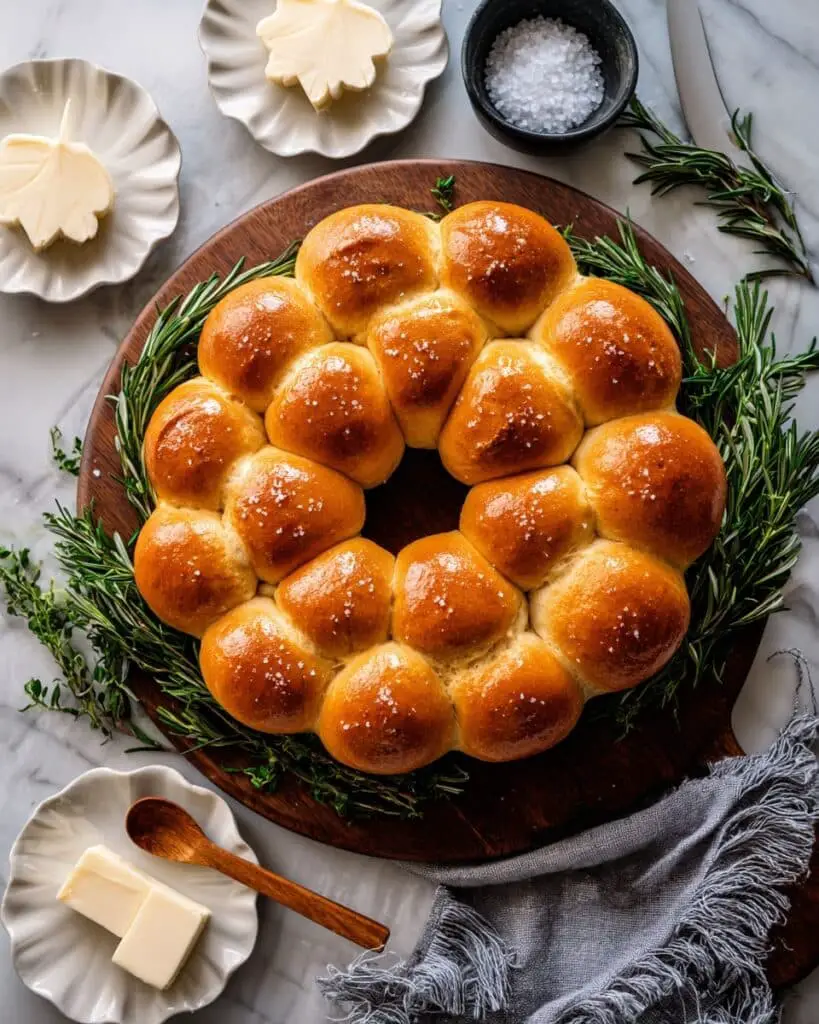 High Altitude Rosemary Garlic Pull Apart Bread Wreath Recipe