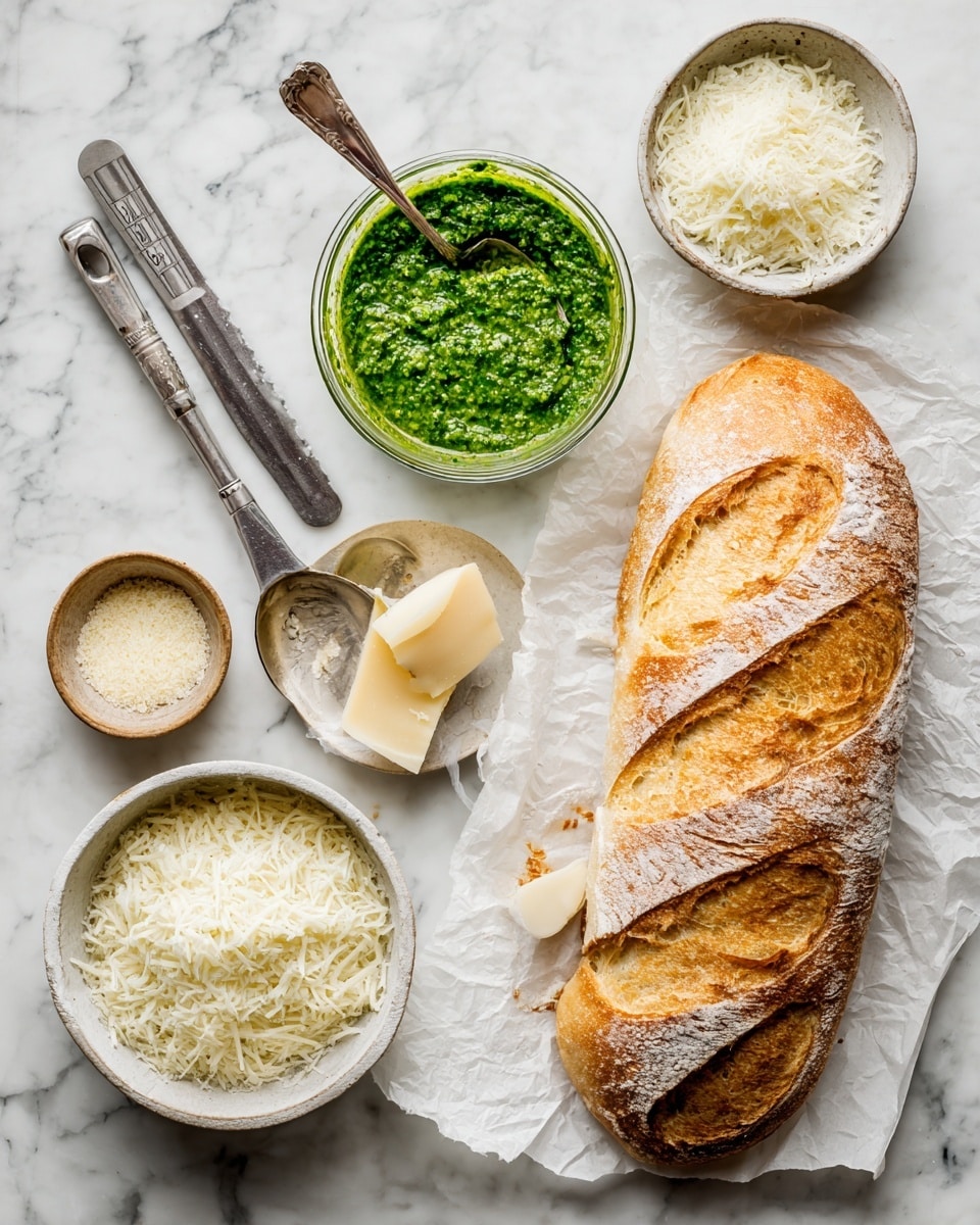A sandwich is open with two slices of light beige bread showing soft and airy texture; on the right slice, a thick layer of bright green pesto sauce is spread unevenly with a silver knife held by a woman's hand, the left slice is plain and slightly glossy. Both slices rest on parchment paper over a light brown tray, set on a white marbled surface. photo taken with an iphone --ar 4:5 --v 7
