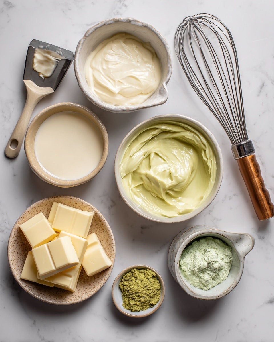 A pale green ice cream bar on a wooden stick lies on textured white marbled paper. The ice cream bar has a smooth surface with three thin white stripes near the top, decorated with small pieces of chopped pistachio nuts. Around the ice cream bar, there are scattered whole pistachio nuts in their shells and small white chocolate drops evenly spread across the marbled paper. The whole scene has a clean and fresh look. photo taken with an iphone --ar 4:5 --v 7
