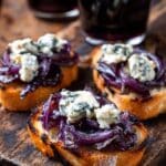 Spiced Red Onion Chutney and Gorgonzola Crostini Recipe